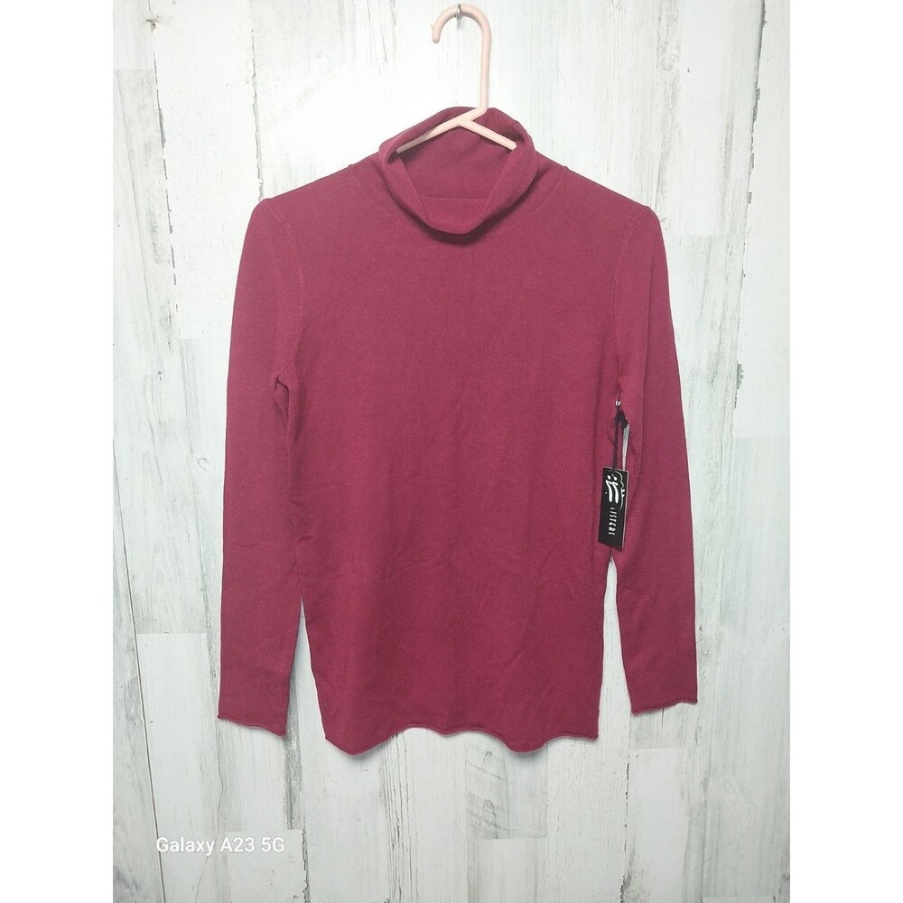 II Sisters Women's Small Burgundy Soft Knit Turtle Sweater NWT